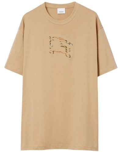 Burberry T-shirt en coton à motif Equestrian Knight - Neutre