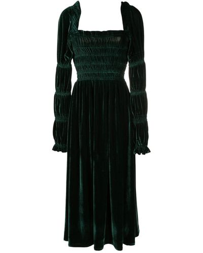 Isolda Daphne Velvet Midi Dress - Black