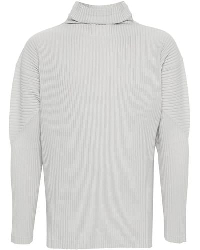 Homme Plissé Issey Miyake Fully-pleated Long-sleeve Sweatshirt - White