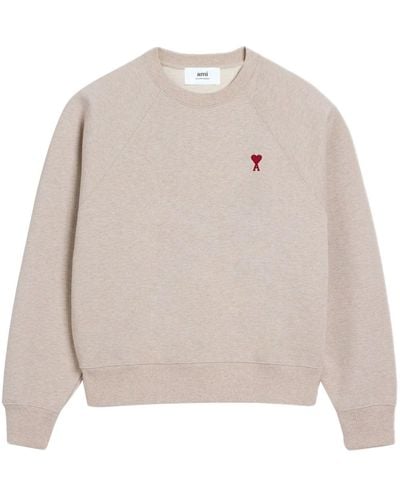 Ami Paris Sweater Met Logo - Naturel