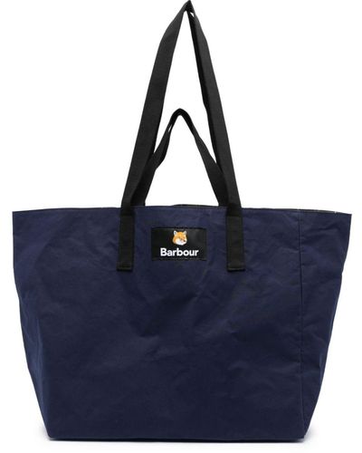 Barbour Shopper mit Logo-Patch - Blau