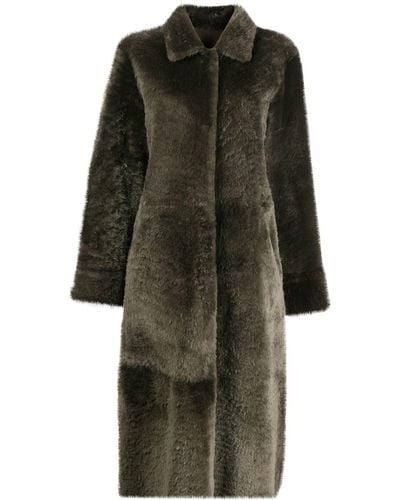 Liska Oversized Fur Coat - Green