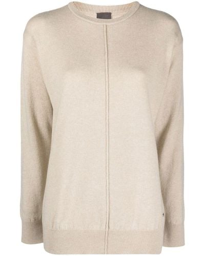 Lorena Antoniazzi Front Seam Knitted Sweater - Natural