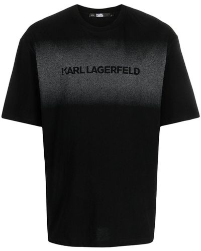 Karl Lagerfeld Logo-print Faded T-shirt - Black