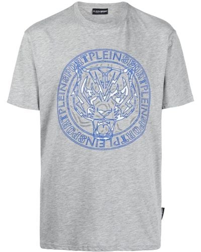 Philipp Plein Tiger-print T-shirt - Blue