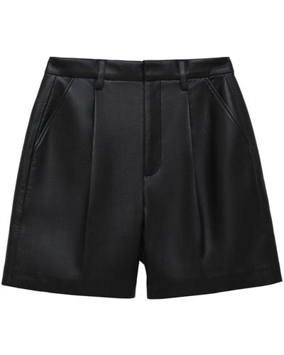 Anine Bing Carmen Recycled Leather Shorts - Black