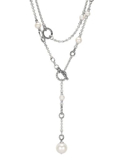 John Hardy Collier lariat Classic Chain en argent orné de perles - Métallisé