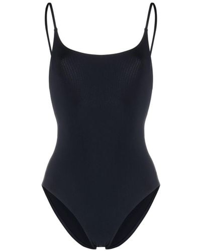 Totême Square-neck Low-back Swimsuit - Blue