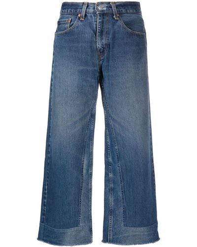B Sides Halbhohe Wide-Leg-Jeans - Blau