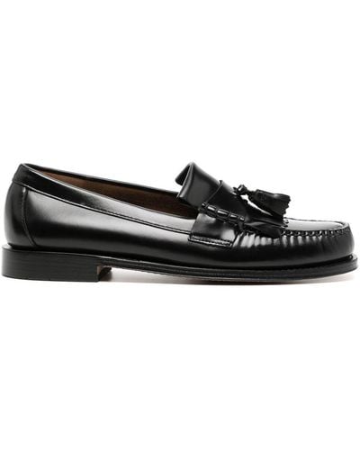G.H. Bass & Co. Flat Sole Leather Loafers - Black