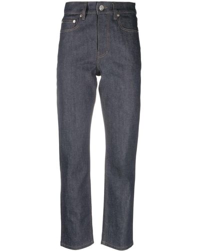 Maison Kitsuné Gerade Cropped-Jeans - Blau