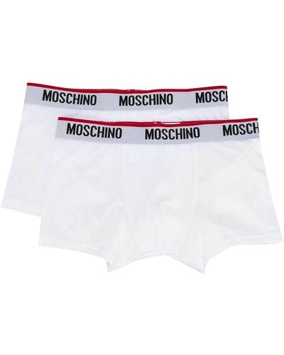Moschino モスキーノ ロゴバンド ボクサーパンツ 2枚セット - ホワイト
