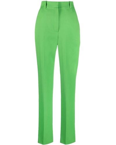 Alexander McQueen High-waisted Slim-cut Trousers - Green