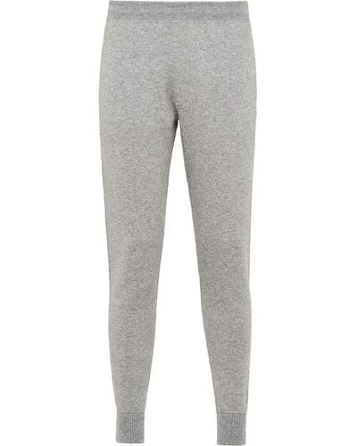Prada Cashmere Knitted Track Trousers - Grey