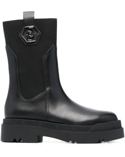 Liu Jo Love 34 Leather Chelsea Boots - Black