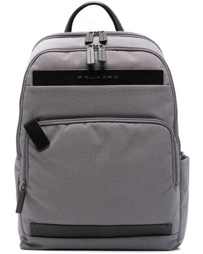 Piquadro Logo-lettering Backpack - Gray