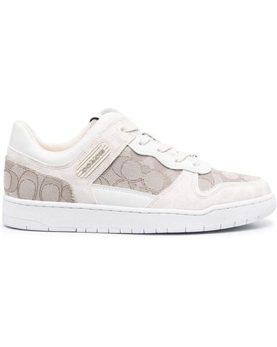 COACH Monogram-print Lace-up Sneakers - White