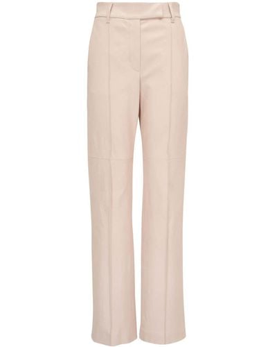 Brunello Cucinelli Straight-leg Leather Trousers - Natural