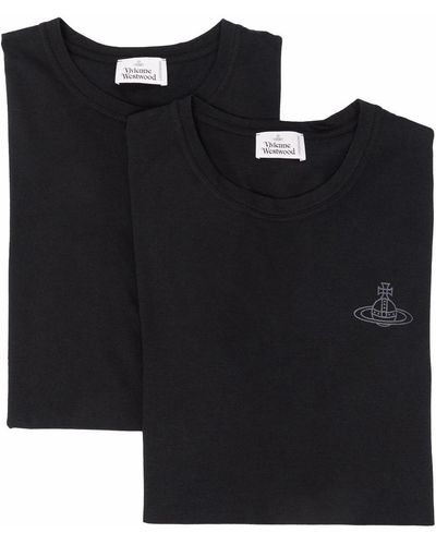 Vivienne Westwood Lot de deux t-shirts Orb à logo imprimé - Noir