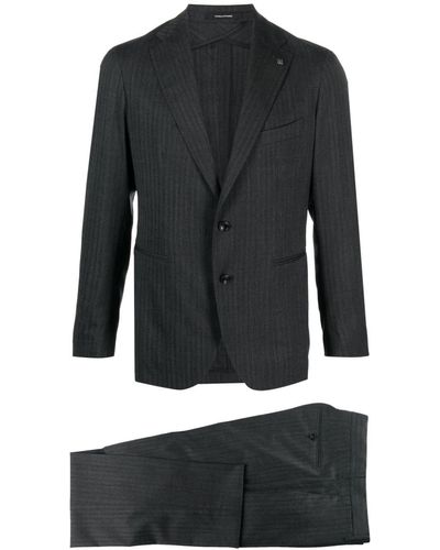 Tagliatore ピンストライプ シングルスーツ - ブラック