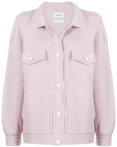 Barrie Button-up Knitted Jacket - Pink