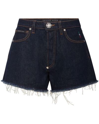 Philipp Plein Denim Hot Trousers Shorts - Blue