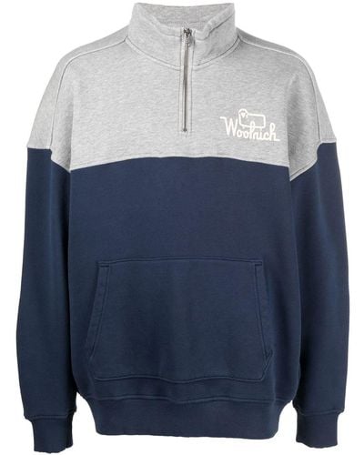 Woolrich Pull à logo imprimé - Bleu