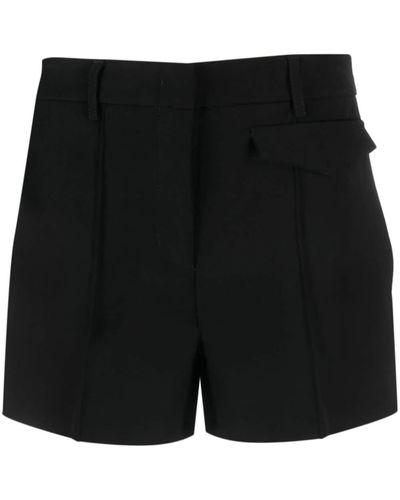 Blanca Vita Shorts con pinzas - Negro