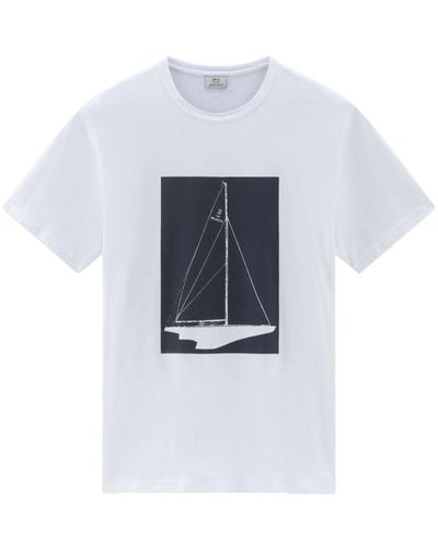 Woolrich T-shirt Met Bootprint - Wit