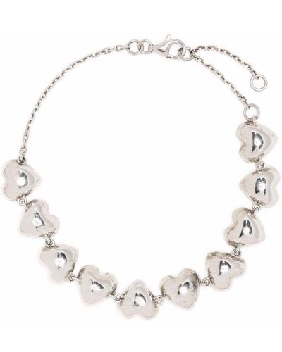 Ami Paris Heart-chain Sterling-silver Bracelet - White