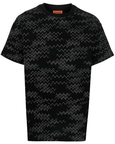 Missoni Zigzag-pattern Short-sleeve T-shirt - Black
