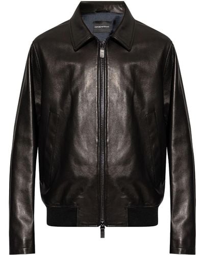 EMPORIO ARMANI ブラックレザーライダースジャケット EMPORIO ARMANI（レザージャケット）のフリマアイテム一覧 EMPORIO