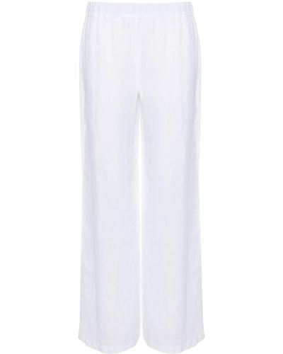 120% Lino Straight-leg Linen Pants - White