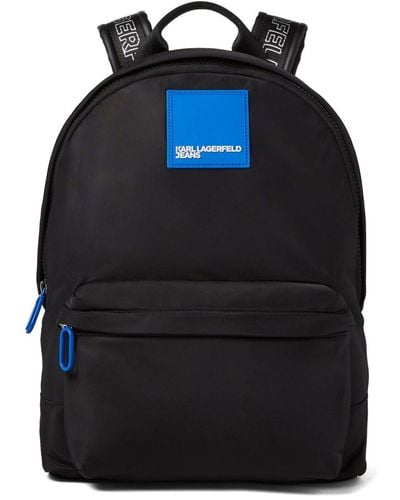Karl Lagerfeld Logo-patch Paneled Backpack - Black