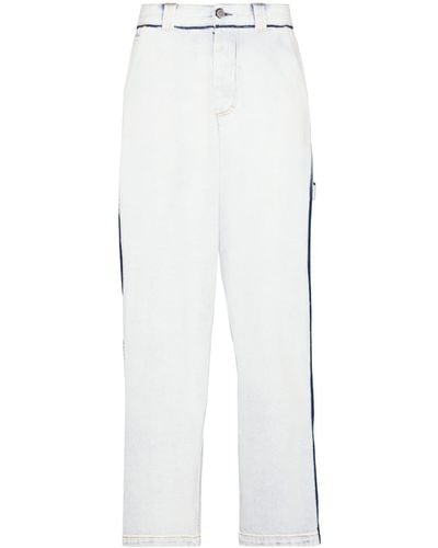 Maison Margiela Halbhohe Jeans mit weitem Bein - Weiß