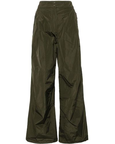 Moncler Logo-appliqué Flared Trousers - Green
