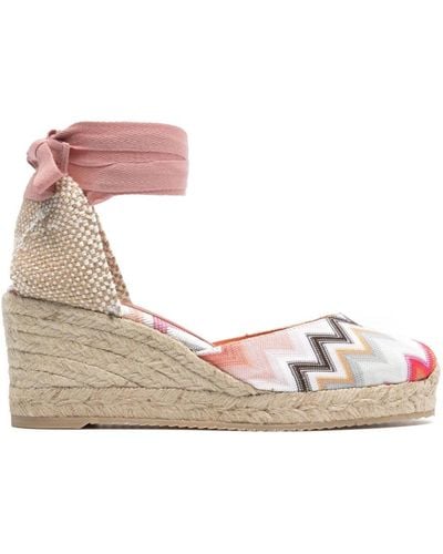 Missoni 60Mm Zigzag-Woven Espadrilles - Pink