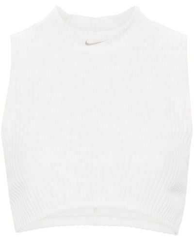 Nike Cropped-Top mit Stehkragen - Weiß