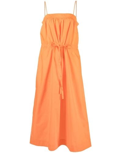 Ganni タイフロント ドレス - オレンジ