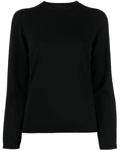 Lardini Fine-knit Crew-neck Sweater - Black