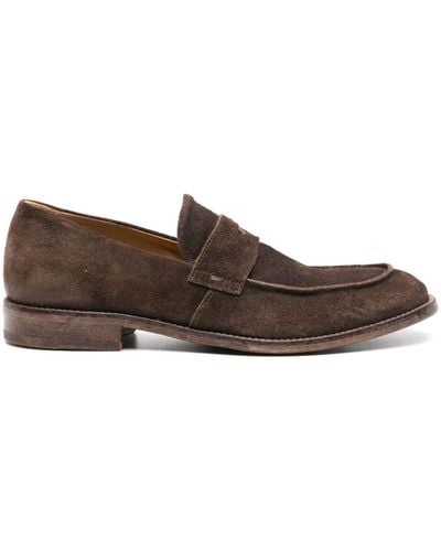 Moma Suede Penny Loafers - Brown