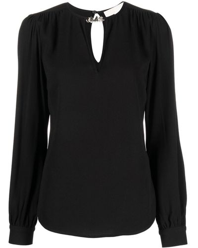 Michael Kors Long Puff Sleeve Blouse - Black