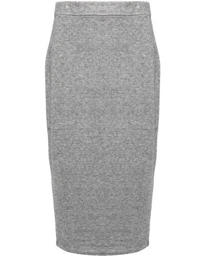 Vince Cozy Knitted Midi Skirt - Grey