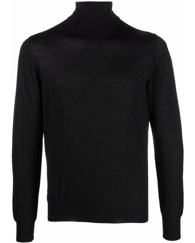 Tagliatore Fine-knit Roll-neck Sweater - Black
