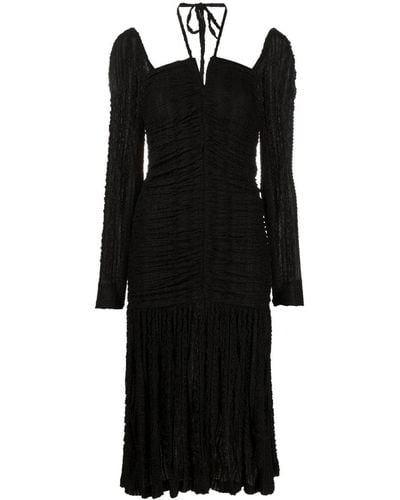 Ganni Halterneck Midi Dress - Black