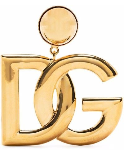 Dolce & Gabbana Oorclips Met Logo - Geel