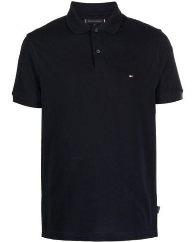 Tommy Hilfiger Poloshirt Met Geborduurd Logo - Zwart