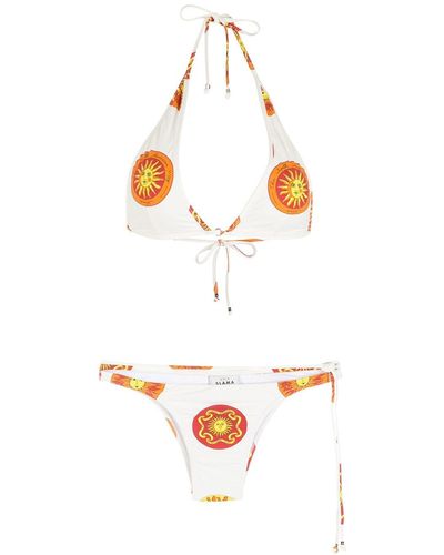 Amir Slama Set bikini Sol con stampa - Bianco