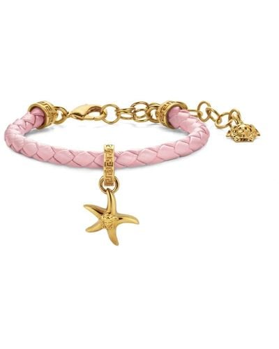 Versace Starfish-charm Braided Bracelet - White