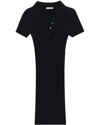 John Elliott Piper Ribbed Polo Dress - Black
